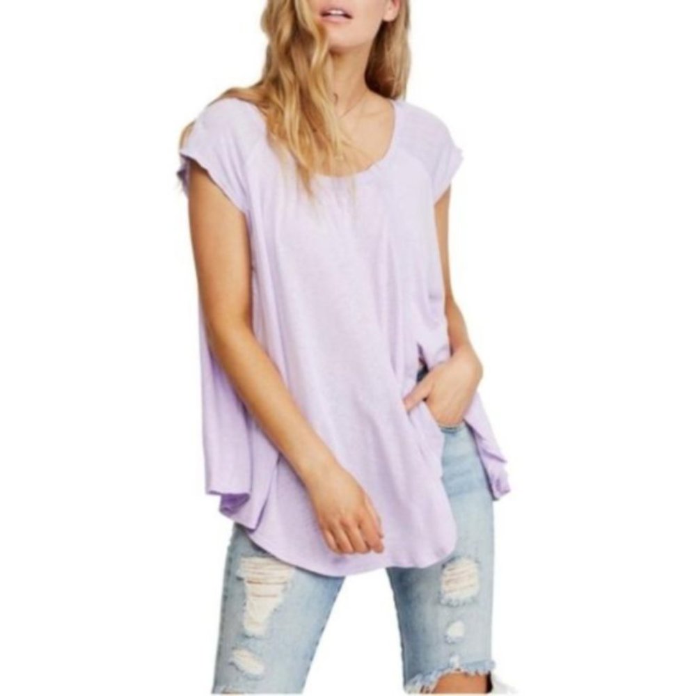 [SOLD] Free People Lilac Fields Keep It Casual Tee Shirt - Picture 2 of 10